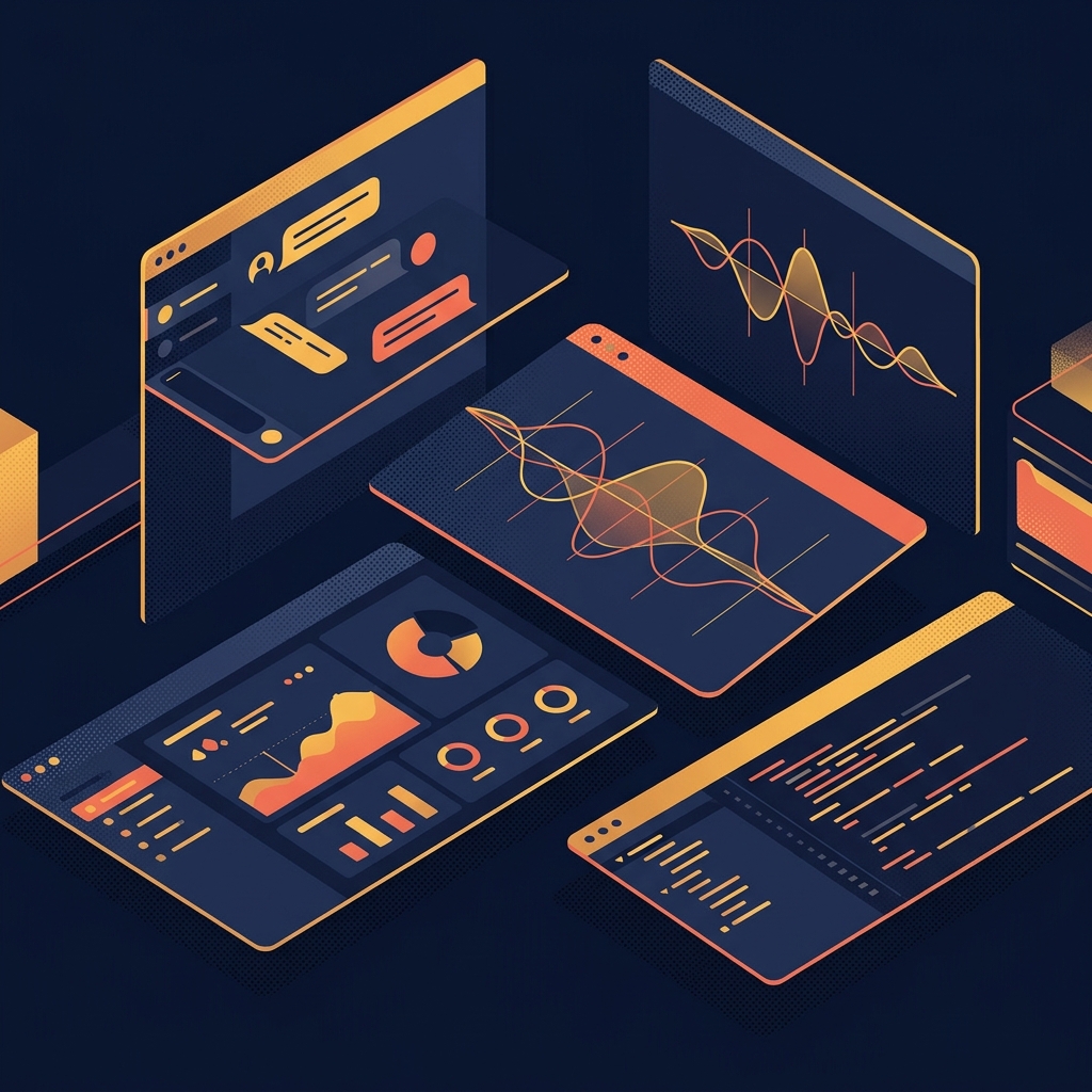 AI product interfaces — dashboards, chatbots, voice agents