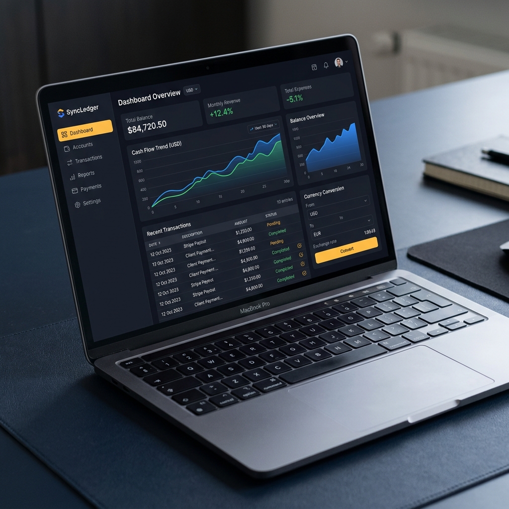 SyncLedger — A financial ledger that syncs transactions in real time, handles multiple currencies, and reconciles automatically. We built this to prove we could ship fintech-grade software on a startup timeline.